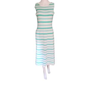 Courreges 1970s Aqua/White Striped Dress